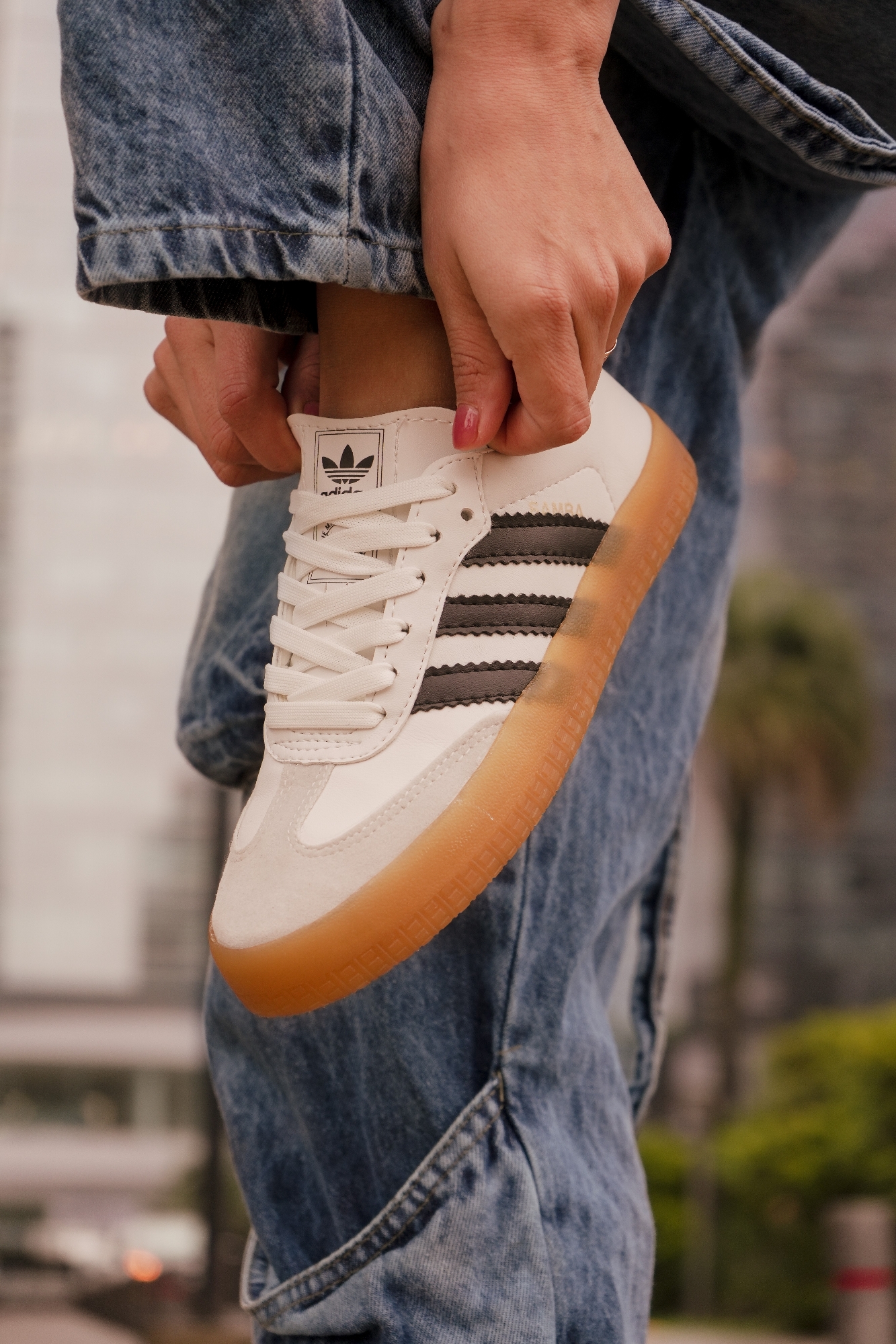 Zapas Samba Plataforma Blanco Nacional - Imagen 2