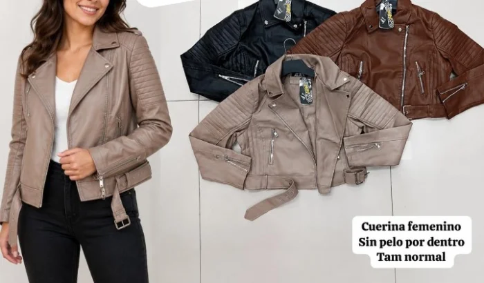 Campera Eco Cuero Importada de Mujer