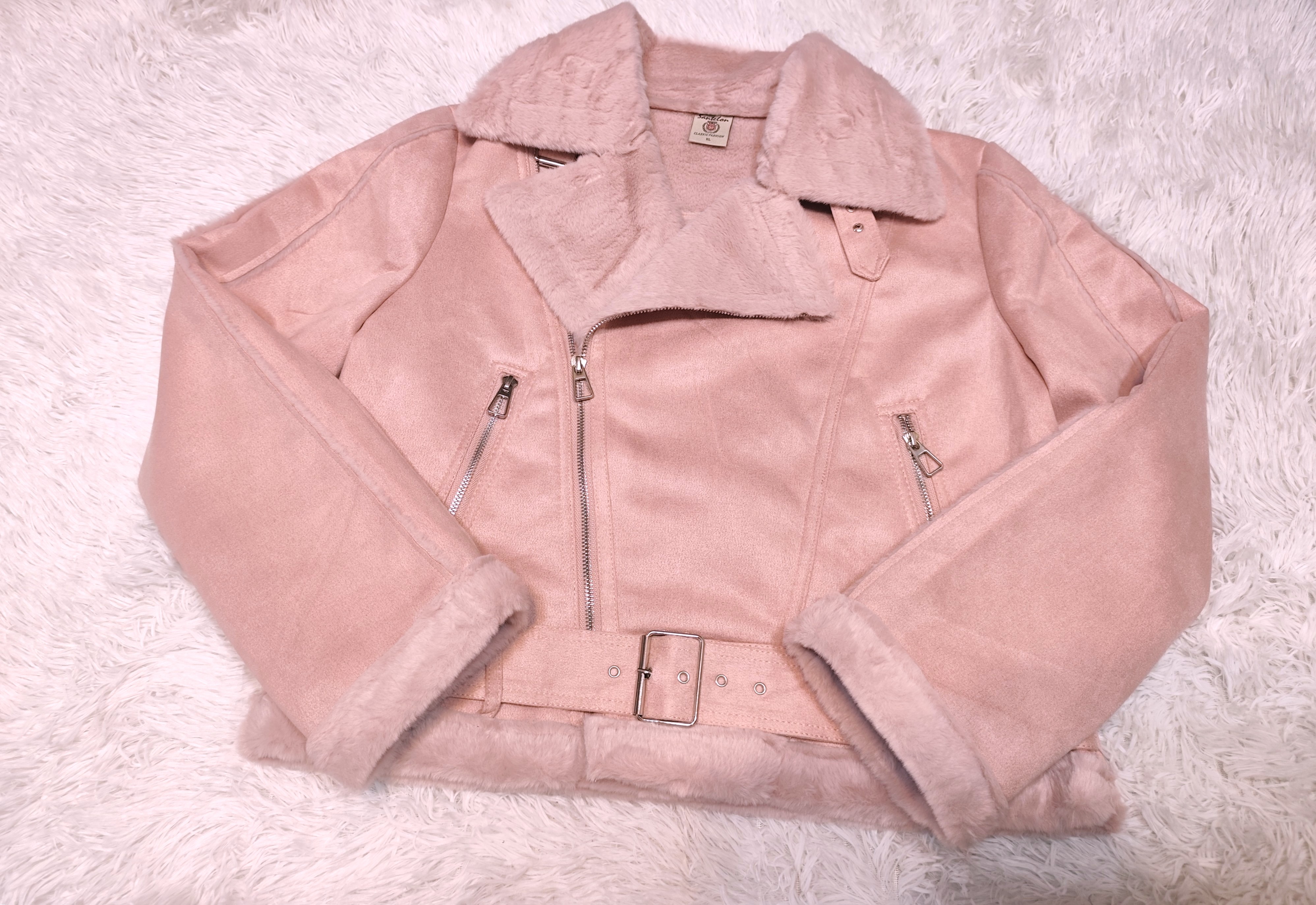 Campera Gamulan Gamuzado C/piel  Rosa - IMG_20260513_152012.jpg