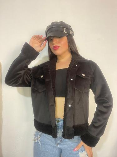 Campera Corderoy con Piel - Miniatura 2