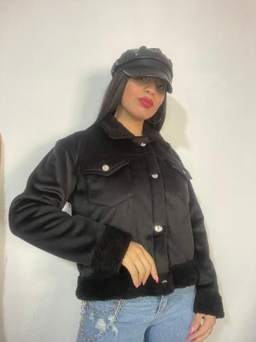 Campera Corderoy con Piel - Miniatura 3