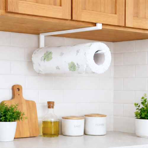 Porta Rollo Metal Negro y Blanco Colgante - Cod: Bk- 4910735	