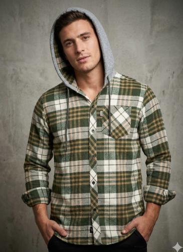 Camisa con Capucha de Friza