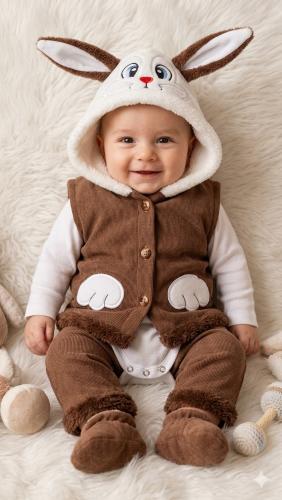 Conjunto Chaleco Bebe 3p Conejo