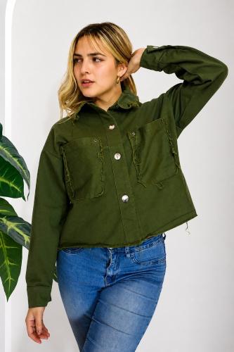 Chaqueta de Gabardina Fleco