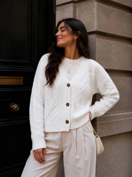 Cardigan de Lana Fanzi Frizado