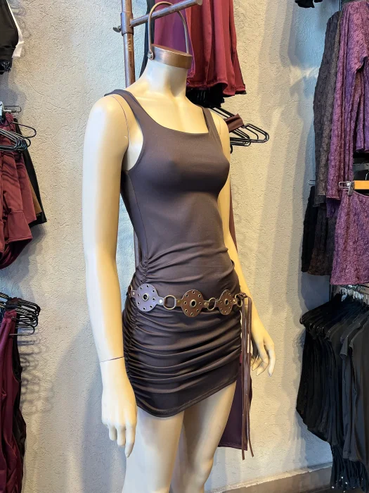 Vestido Leia Microfibra con Frunce