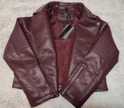 Campera Yd Cuero Moto Bordo S M L Xl