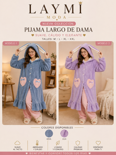 Pijamas de Plush Doble Premium  Dama