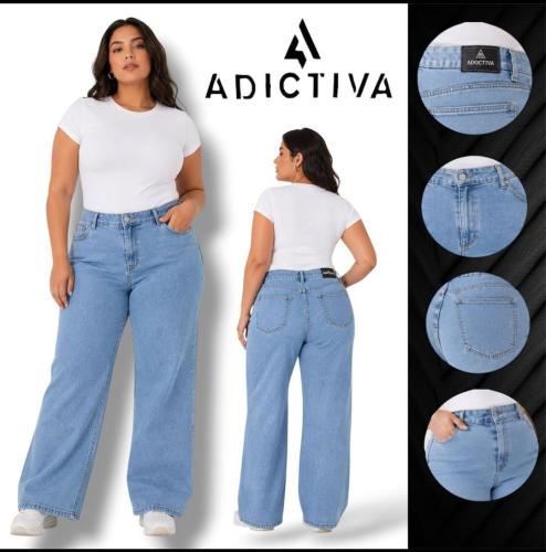 Wideleg Especial Elástizado Celeste Nevado
