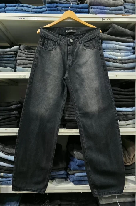 Pantalón Baggy Liso Negro Stone Localizado