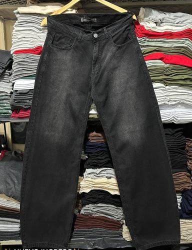 Pantalón Baggy Liso Negro Stone Localizado