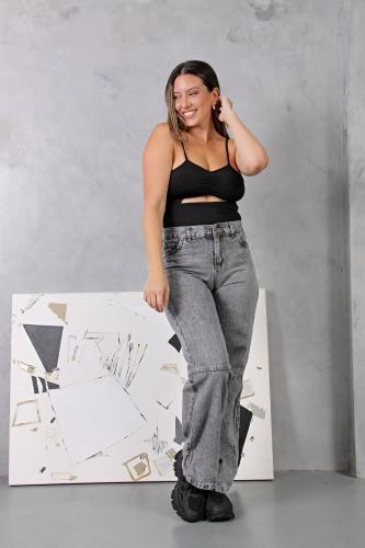 Wide Leg Gray! con Detalle! Rigido - Miniatura 6