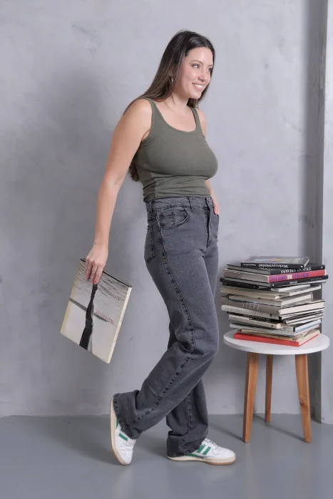 Wide Leg Gris Topo  Elastizado! Tiro Alto