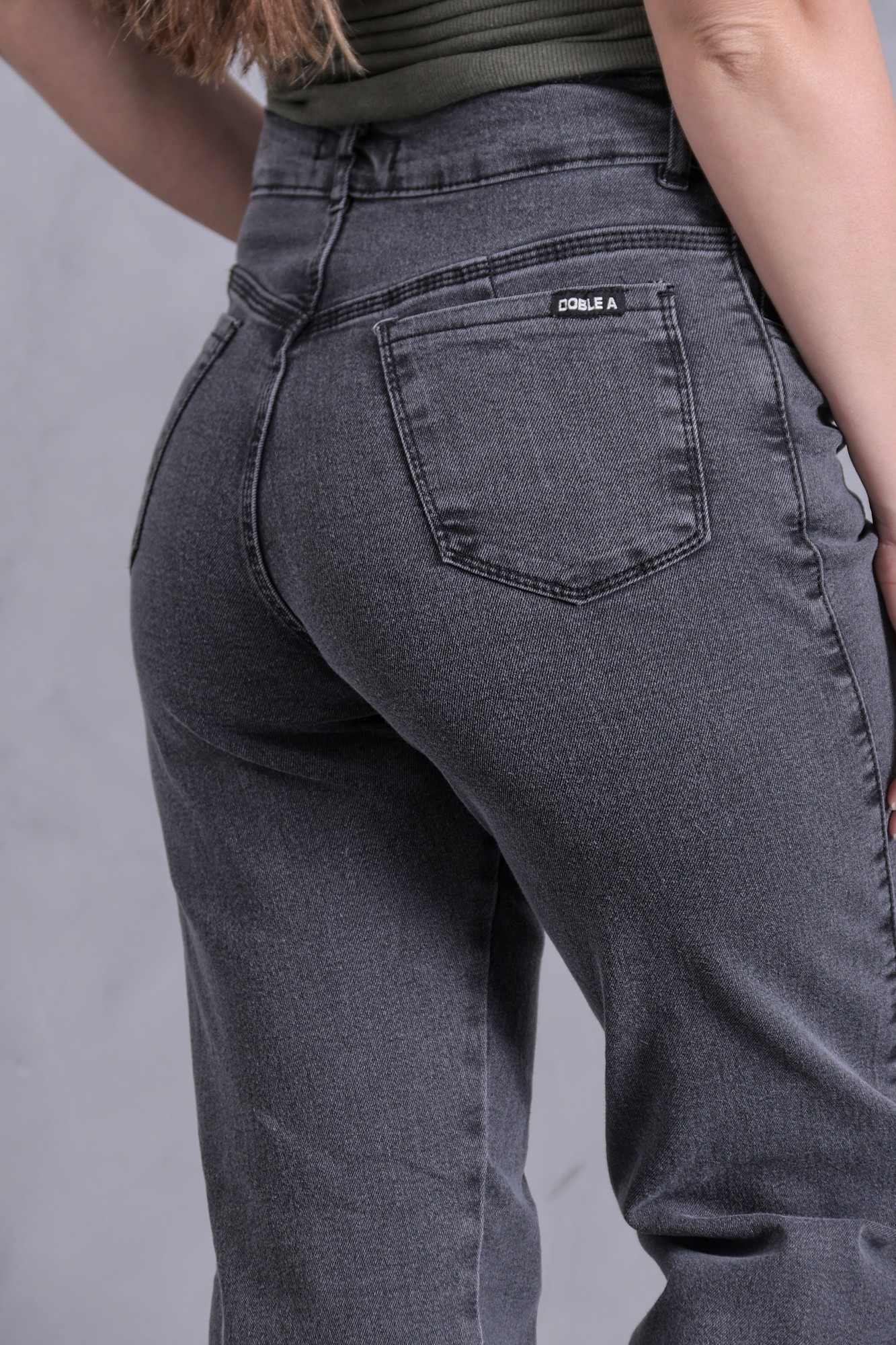 Wide Leg Gris Topo  Elastizado! Tiro Alto - Imagen 4