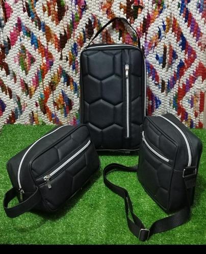 Combo *morral, Neceser, Botinero* . de Cuero Pu  Excelente Calidad