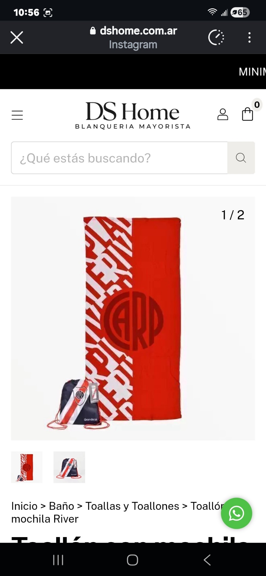 Toallon con Mochila Boca-river - Imagen 2