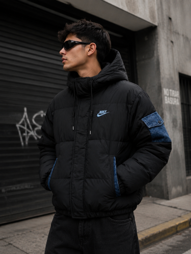  Campera Importada Puffer Nike Bordada con Detalles en Jean Calidad Premium
