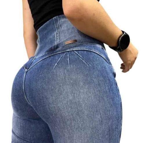 Calza Jean Fajero Mossa Jeans Tiro Alto Mossa Original - Miniatura 2