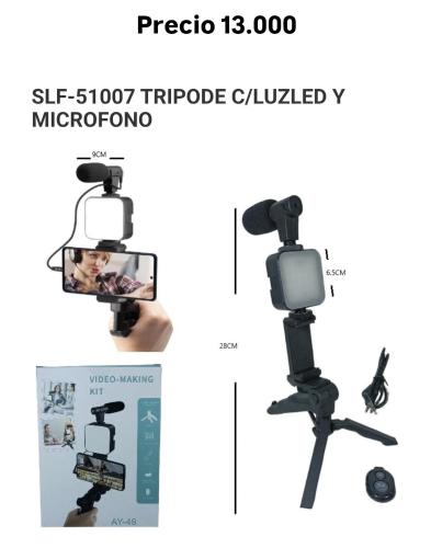 Kit de Grabación Trípode con Luz Led y Micrófono