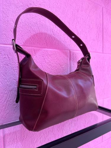 Cartera Mini Bag Baguette Bordo Cierre Metal - Miniatura 2