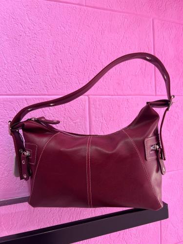 Cartera Mini Bag Baguette Bordo Cierre Metal
