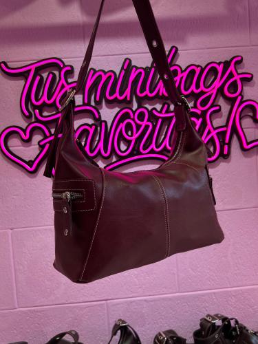Cartera Mini Bag Baguette Bordo Cierre Metal - Miniatura 2