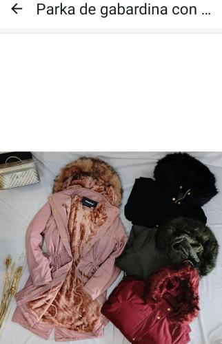 Parka de Gabardina con Piel