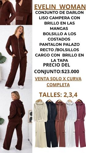 Conjunto con Stras en Mangas y Bolsillos