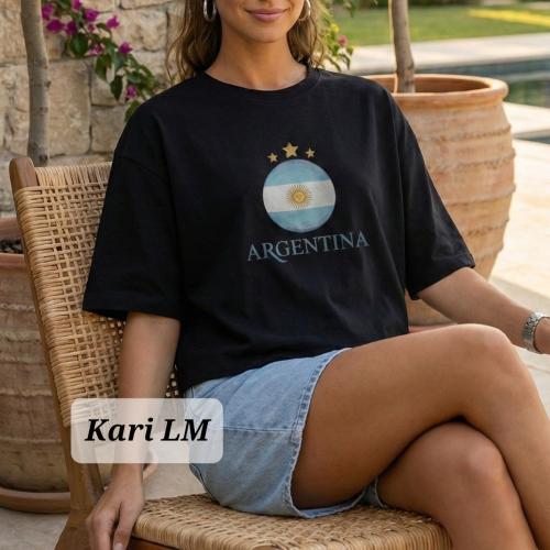 Remera Argentina Oversize Corta