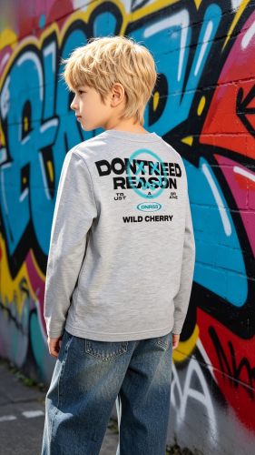 Cod: 241-remera Manga Larga-algodon Peinado-delantera y Espalda Estampada - Miniatura 4