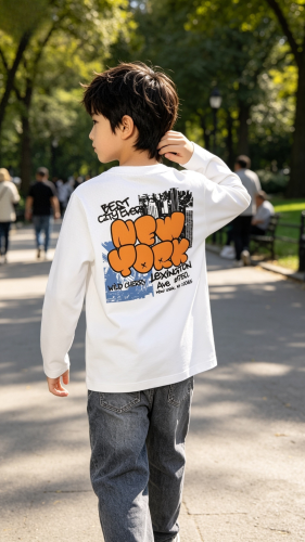 Cod: 238-remera Manga Larga-algodon Peinado-delantera y Espalda Estampada - Miniatura 2