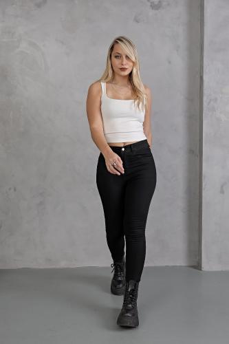 Pantalón Jean Negro Liso! - Miniatura 2