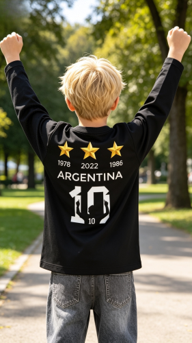 Cod: 312-remera Manga Larga-algodon Peinado-delantera y Espalda Estampada - Miniatura 3