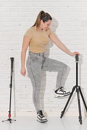 Pantalón Gray (ceniza) Liso Tiro Alto