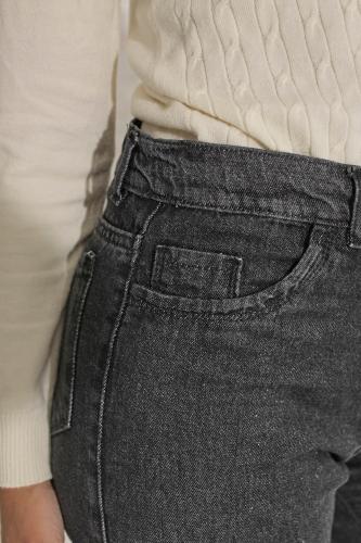Wide Leg Dark Gris!! Rigido Tiro Alto - Miniatura 8