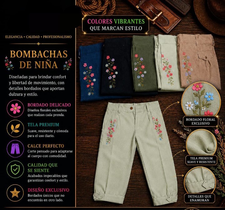 Bombacha de Niña Bordada - Imagen 1