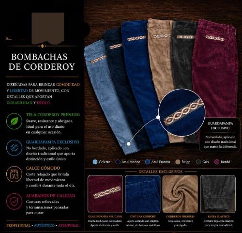 Bombacha de Corderoy Calidad
