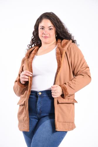 Campera  Jersey con Piel