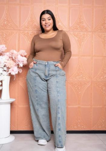 Jeans Wide Talle Especial Rígido