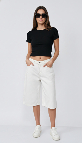Bermuda Baggy Blanca Gabardina Art 504
