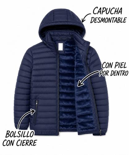 Camperas Pluma con Piel