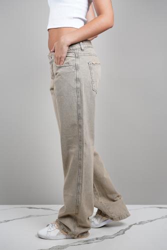 Pantalon Jean Tiro bajo . Beige Rigido (art: Grecia) - Miniatura 2