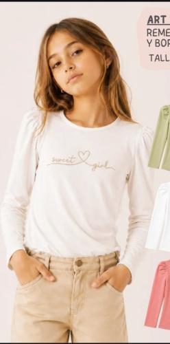 Nueva Remera en Algodón Bordada