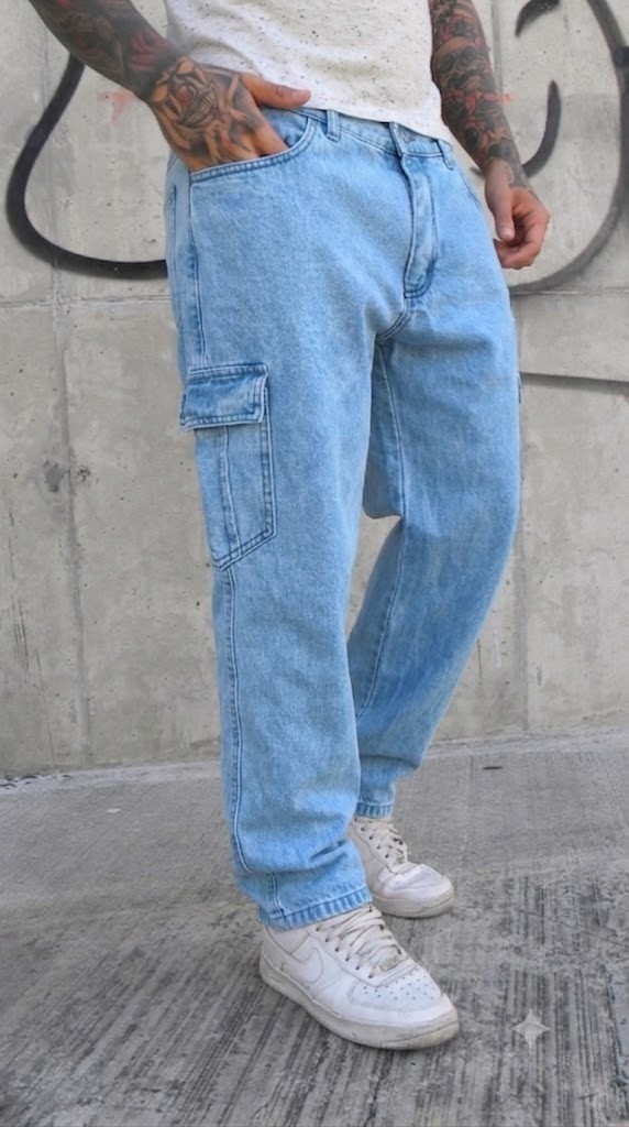 Jeans Mom Cargo Hombre - Imagen 2