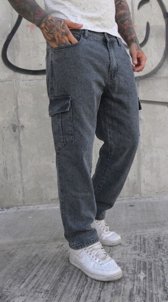 Jeans Mom Cargo Hombre - Imagen 3