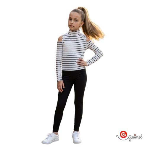 12163 Polera Nena Morley Rayado Hombros Abiertos