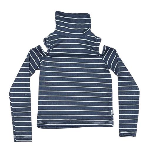 12163 Polera Nena Morley Rayado Hombros Abiertos - Miniatura 3