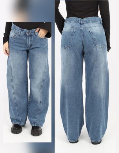 Jean Wide Leg Mel Azul Tiro bajo