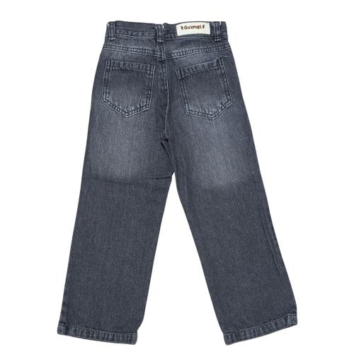 4176  Jean Niño Teen Unisex Negro Baggy Ancho C Bigotes - Miniatura 3